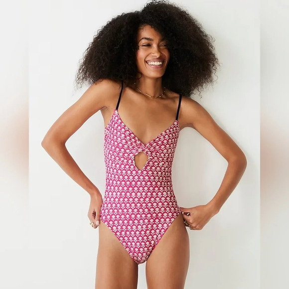 J. Crew Twist-front Keyhole One-piece Swimsuit NWT - Picture 2 of 6